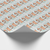 Red Fox Schattigee Baby pastel Waterverf Patroon Cadeaupapier (Hoek)
