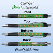 Red Fox, Schattigee unieke grillige bos Dier Groen Pen