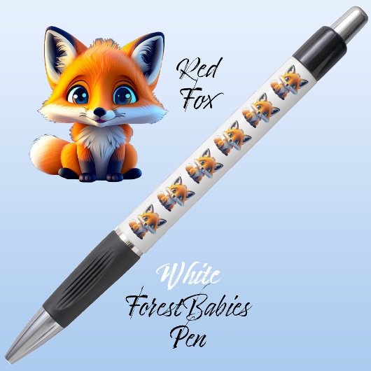 Red Fox, Schattigee unieke grillige bosdier wit Pen