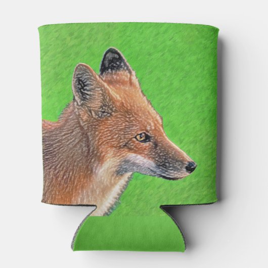 Red Fox schilderen - Oorspronkelijke Wildlife Art Blikjeskoeler (Achterkant)