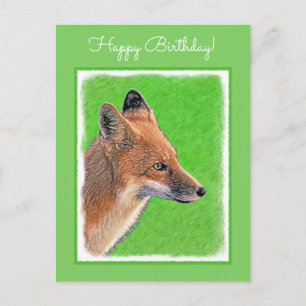 Red Fox schilderen - Oorspronkelijke Wildlife Art Briefkaart