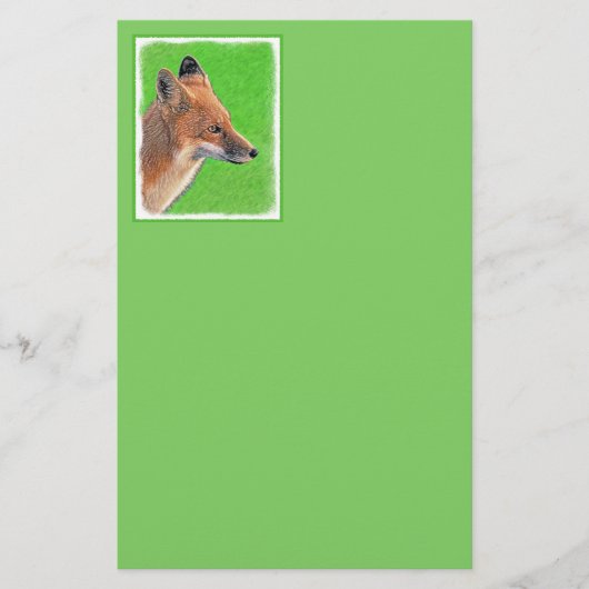 Red Fox schilderen - Oorspronkelijke Wildlife Art Briefpapier (Voorkant)