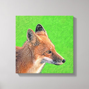 Red Fox schilderen - Oorspronkelijke Wildlife Art Canvas Afdruk