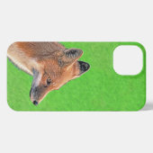 Red Fox schilderen - Oorspronkelijke Wildlife Art iPhone Hoesje (Achterkant horizontaal)