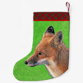 Red Fox schilderen - Oorspronkelijke Wildlife Art Kleine Kerstsok (Achterkant)