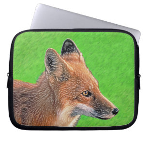 Red Fox schilderen - Oorspronkelijke Wildlife Art Laptop Sleeve