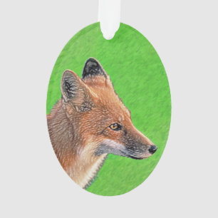Red Fox schilderen - Oorspronkelijke Wildlife Art Ornament