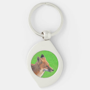 Red Fox schilderen - Oorspronkelijke Wildlife Art Sleutelhanger