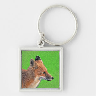 Red Fox schilderen - Oorspronkelijke Wildlife Art Sleutelhanger
