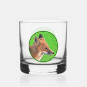 Red Fox schilderen - Oorspronkelijke Wildlife Art Whisky Glas (Achterkant)