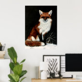 RED FOX schilderij van DiDi Poster (Thuiskantoor)