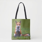 Red Fox Sitting Tote Bag (Voorkant)