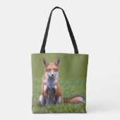 Red Fox Sitting Tote Bag (Achterkant)