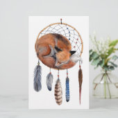 Red Fox Slaapend op Dreamweaver Briefpapier (Staand voorkant)