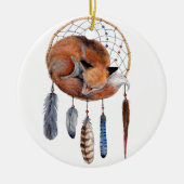 Red Fox Slaapend op Dreamweaver Keramisch Ornament (Voorkant)