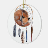Red Fox Slaapend op Dreamweaver Keramisch Ornament (Links)