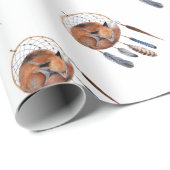 Red Fox Slaapend op Drocatcher Cadeaupapier (Rol Hoek)