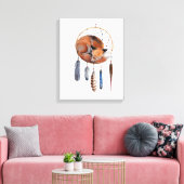 Red Fox Slaapend op Drocatcher Canvas Afdruk (Insitu (Woonkamer))