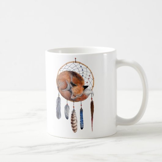 Red Fox Slaapend op Drocatcher Koffiemok (Rechts)