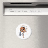 Red Fox Slaapend op Drocatcher Magneet (Insitu (Vaatwasser))