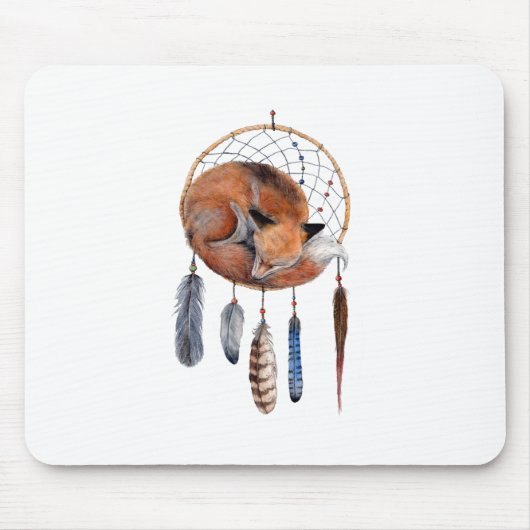 Red Fox Slaapend op Drocatcher Muismat (Voorkant)