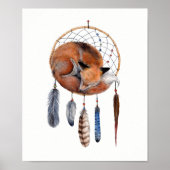 Red Fox Slaapend op Drocatcher Poster (Voorkant)