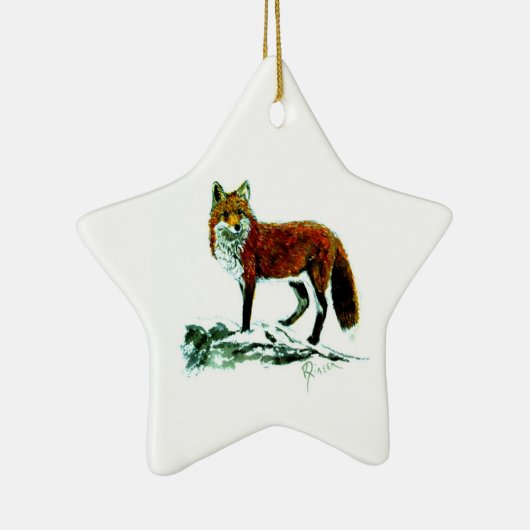 Red Fox-sterversiering Keramisch Ornament (Rechts)