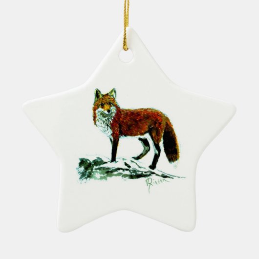Red Fox-sterversiering Keramisch Ornament (Voorkant)