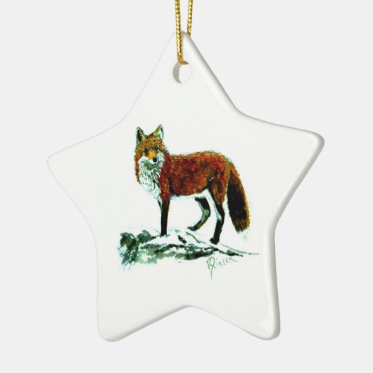 Red Fox-sterversiering Keramisch Ornament (Links)