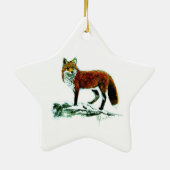 Red Fox-sterversiering Keramisch Ornament (Achterkant)