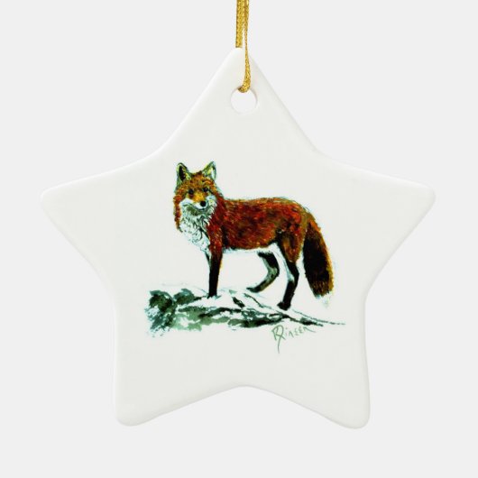 Red Fox-sterversiering Keramisch Ornament (Achterkant)