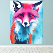 Red Fox Stretched Canvas Print (Insitu (Houten vloer))