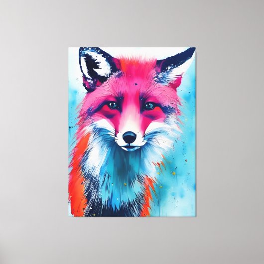 Red Fox Stretched Canvas Print (Voorkant)