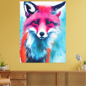Red Fox Stretched Canvas Print (Insitu (Woonkamer))