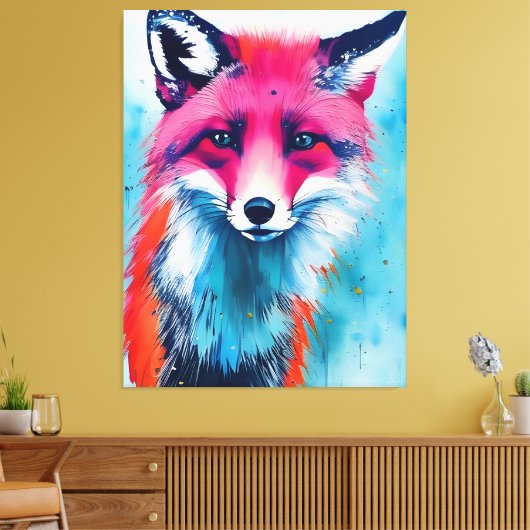 Red Fox Stretched Canvas Print (Insitu (Woonkamer))