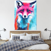 Red Fox Stretched Canvas Print (Insitu (Slaapkamer))