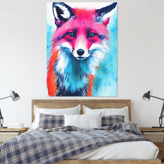 Red Fox Stretched Canvas Print (Insitu (Slaapkamer))
