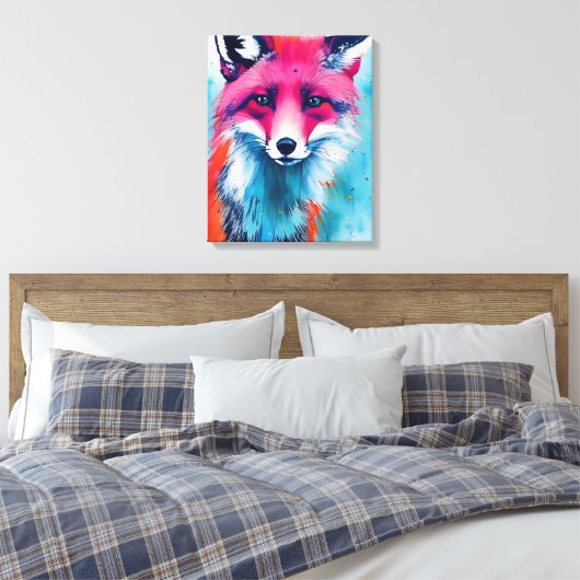 Red Fox Stretched Canvas Print (Insitu (Slaapkamer))