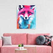 Red Fox Stretched Canvas Print (Insitu (Woonkamer))