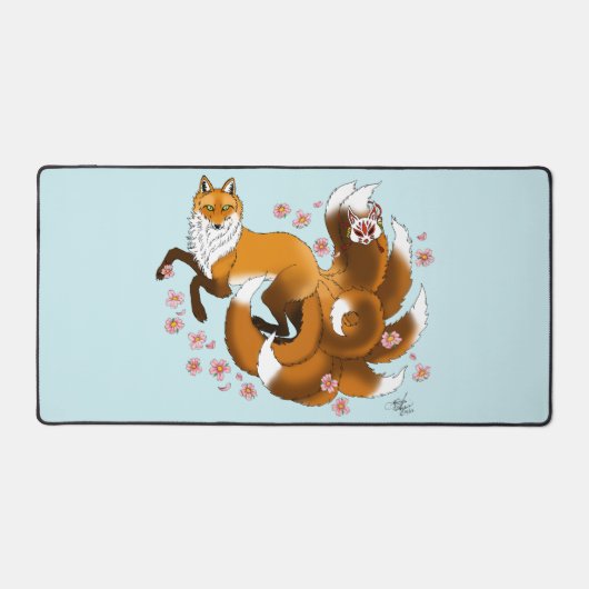 Red Fox Tails Kitsune Kasai Bureaumat (Voorkant)