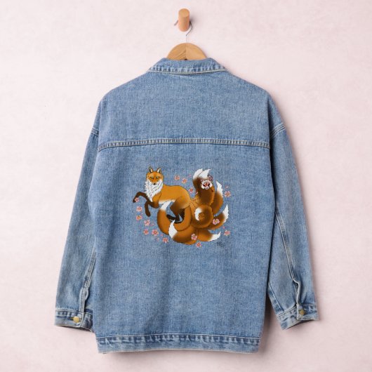 Red Fox Tails Kitsune Kitsue Denim Jacket (Hangar)
