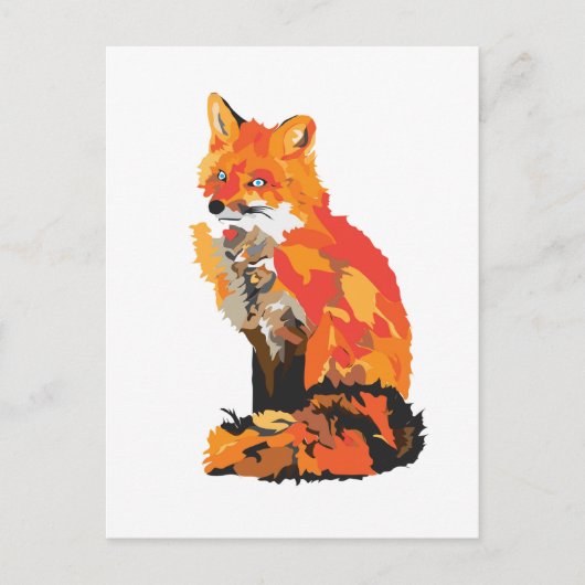 Red Fox tekening Briefkaart (Voorkant)