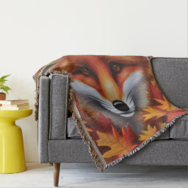 Red Fox Throw Blanket Deken