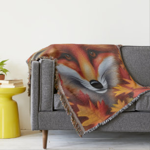 Red Fox Throw Blanket Deken