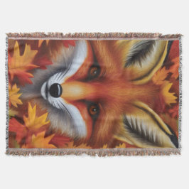 Red Fox Throw Blanket Deken