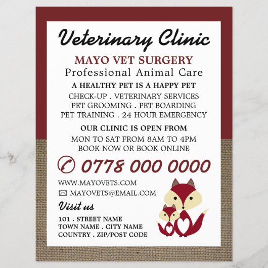 Red Fox, Veterinair Bureau Flyer (Voorkant)