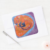 Red Fox. Vierkante Sticker (Envelop)