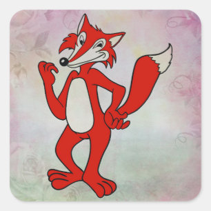 Red Fox Vierkante Sticker