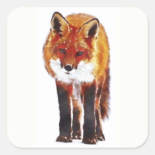 Red Fox Vierkante Sticker (Voorkant)