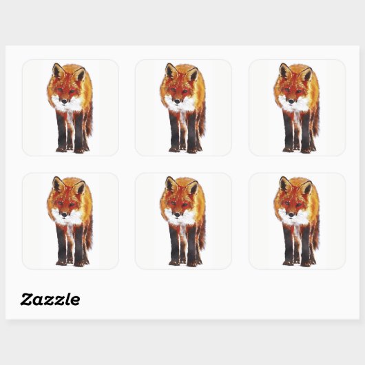Red Fox Vierkante Sticker (Vel)